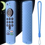 Dealfreez Silicone Remote Cover Compatible with Fire TV Stick 3rd Gen 2021 Remote Protective Case with Loop (D-Glow in Dark Blue) [Remote NOT Included]