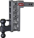 Drop Hitch by Geny 525 16,000 Lb 10" Drop Raise Hitch 2" Receiver Hitch, Dual-ball Pintle Combo Hitch, Black, 16 x 12 x 4 inches