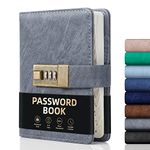 WEMATE Password Book with Lock, Password Book with Alphabetical Tabs 600+ Password Spaces, Password Logbook with Lock, Password Keeper for Computer 4.33 X 6.18 Inch Grey