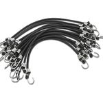 15 Pack Heavy Duty Bungee Cords with Hooks 11 Inch Mini Rubber Bungee Cord Elastic Bungee Straps for Outdoor Camping Small Stretchy Cord for Luggage Roof Racks Tents Tarps Bikes Car Rvs (Black)