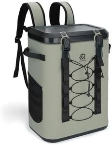 RIVONOVA Premium Zipperless Magnetic Cooler Backpack One-Hand Lid Green