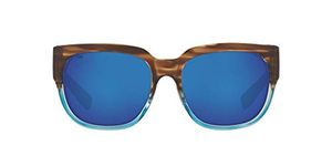 Costa Del Mar Women's Water Woman Ii Square Sunglasses, Tortoise/Blue Mirrored Polarized-580g, 58