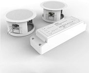 Ceiling Bluetooth Speakers Complete Kit - Easy to Install Ceiling Speakers Fit in Existing Downlight Cut-Out Easy to Pair Bluetooth