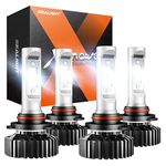 SEALIGHT 9005 9006 LED Headlight Bulbs, 40000 Lumens Super Bright HB3 HB4 High Beam Low Beam LED Bulbs Combo Kit, Plug and Play, 6000K Cool White, Pack of 4