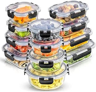 Wuciray Glass Food Storage Containers, Airtight Glass Container 12 Packs Meal Prep Containers with Lids, BPA Free & Leak Proof Lunch Box, Home Storage & Organisation