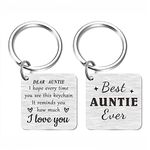 SOUSYOKYO to My Dear Auntie Keychain, Happy Birthday Auntie Gift Ideas, Best Aunt Ever Key Chain, Gift for Favorite Aunt from Niece and Nephew