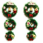 SAU RANG Designer Christmas Wreath - length21Inch, Width 8inch - (Green, 2Pcs)