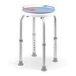 Shower Stool, 360 ° rotatable Bath Stool, Stable Shower Seat, 135kg, 36-52cm 7-Way Height Adjustable Shower Chair, Anti-Slip Feet, for Seniors, Handicapped, Pregnant Women, Adults And Children