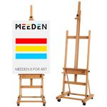 MEEDEN Artist Wooden Easel, Adjustable Beechwood Painters Easel, Foldable Studio H-Frame Easel for Painting, Movable Large Painting Easel for Adults, Students and Beginners, Hold Canvas up to 92"