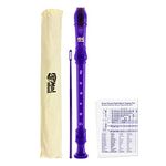 Mad About REC04 Descant Recorder, Soprano School Recorder with Bag, Cleaning Rod and Fingering Chart, Purple