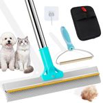 Carpet Rake for Pet Hair Removal, 54'' Adjustable Long Handle Carpet Rake, 4 in 1 Reusable Cat Dog Hair Removal Tool for Deep Cleaning Carpets, Rugs, Mats