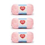 Red Heart Soft Baby Steps Baby Pink Yarn - 3 Pack of 141g/5oz - Acrylic - 4 Medium (Worsted) - 256 Yards - Knitting, Crocheting & Crafts