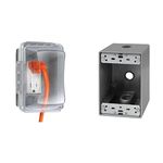 TayMac MM510C Weatherproof Receptacle Cover + ENERLITES Weatherproof Outlet Box (EN1350 series)