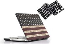 RUBAN Case for MacBook Pro 13 inch 2012 2011 2010 2009 Release A1278, Plastic Hard Case Shell and Keyboard Cover for Older Version MacBook Pro 13 Inch with CD-ROM, (American Flag)