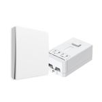 ENER-J Wireless Kinetic Light Switch & 500W WiFi Receiver Kit – No Battery, No Wiring, Self-Powered 1-Gang Wall Switch, IP65 Waterproof, Works with Alexa, Google Home & Siri, White [ECO Series]