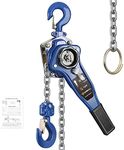 ANBULL Lever Chain Hoist 1650LBS 10FT, 3/4 Ton 3M Manual Ratchet Chain Puller Hoist w/G80 Galvanized Chain & Portable Hooks for Building Garages Warehouse Automotive Machinery