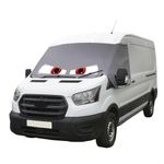 Ford Transit Van MK8/MK9 Windscreen Cover - Windscreen Frost Protector/Van Screen Cover Winter and Frostblocker Fits 2014 On RS, Tipper, Leader and Trail by UK Custom Covers (Grey, Customised)