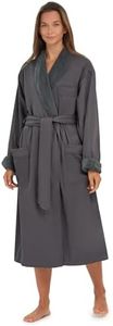 MONARCH Plush Lined Microfiber Bath Robe for Women or Men - Super Soft, Durable Luxury Spa, Resort & Hotel Bathrobe, Generously Sized (Unisex) Cypress