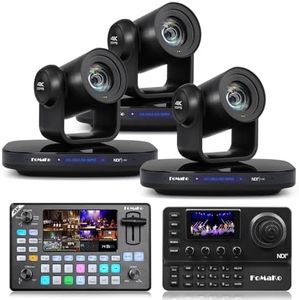 FoMaKo 12G-SDI 4K 60FPS NDI,20X Optical Zoom PTZ Camera, 4KP60 AI Auto-Tracking Gen 3, Suitable for Church,Exhibition and Yoga Live Streaming and Live Production (K820SX3+KC602+KC606N