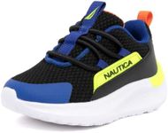 Nautica Toddler Boys Bungee Slip-On Sneakers – Athletic Play Shoes with Stretch Laces-Signe T-Black Blue,Size 8