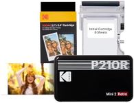 KODAK Mini 2 Retro 4PASS Mobile Photo Printer 5.3 x 8.6 cm Pack of 38 Sheets Black