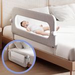 Toddler Bed Rail Guard for Baby - Toddlers Bed Rail for Queen Full King Twin Crib Bunk Size Bed Adjustable Heights & Foldable Portable Bedrail Extra Tall Child Safety Side Railing Guards for Kids(48")