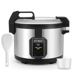 SYBO Commercial Grade Rice Cooker/Warmer, 60 Cups with Hinged Lid, Stainless Steel Exterior, Non-Stick Insert Pot