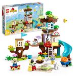 LEGO 10993 DUPLO 3in1 Tree House, Construction Toy for 3 Plus Years Old Toddlers, Girls & Boys with 4 Family Figures, Animals, Bricks and a Slide, Learning Activities