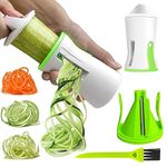 3 in 1 Spiralisers | Spiralizer for Vegetables | Spiralizer with Cleaning Brush | Veggie Spiralizer for Courgette Spaghetti | Spiral Cutter BPA-Free & Stainless Steel Blades