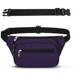 IHIGOGOFA Bumbags Waist Fanny Pack Fashion Bum Bag with 60cm Extended Belt for Dog Walking Climbing Hiking Travel Cycling Girls Ladies Men Women (Purple)