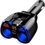 Car Charger, Otium 150W 2-Socket Cigarette Lighter Splitter QC 3.0 Dual USB Ports 1 USB C Fast Car Adapter with Separate Switch LED Voltmeter Replaceable 15A Fuse Compatible GPS/Dash Cam/Phone/iPad