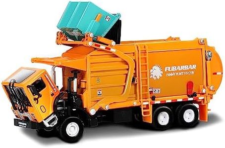 Garbage Truck Toys, Fubarbar 1:43 Bruder Tonka Trash Trucks Model for Boys Metal Diecase Waste Management Front Loader Die Cast Recycling Dumpster Truck Toy for 3 4 5 6 Years Old(Orange)