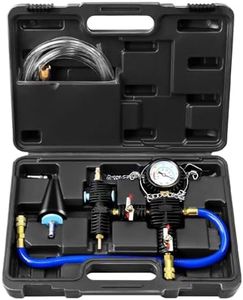 JIFETOR Cooling System Vacuum Purge Radiator Coolant Refill Tool Kit, Universal Automotive Water Tank Pneumatic Vacuum Antifreeze Change Filler Set, with Adapter Case Hose for Car Van SUV Truck