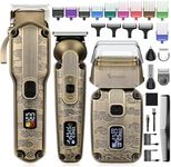 Scttomon Beard Trimmer Kit Hair Clipper Set Professional Hair Trimmer Electric Foil Shaver Razor for Men Haircutting Machine for Barber Clippers and Trimmers Grooming Kit Nose Body Hair Trimmer