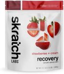 SKRATCH LABS Recovery- Sport Drink Mix | Complete Milk Protein with Carbs, Electrolytes, and Probiotics | Post Workout Powder | Strawberries + Cream