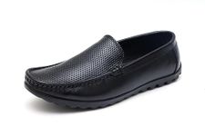 ARAMISH Black Real Leather Loffers Shoes for Men - 10 UK