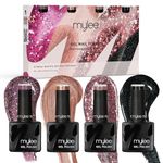 Mylee Gel Nail Polish Quad Set 4x8ml [Champagne Supernova] - Autumn/Winter Range - UV/LED Soak-Off Nail Art Manicure Pedicure for Professional, Salon & Home Use - Long Lasting & Easy to Apply