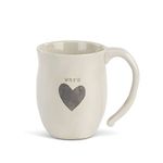 Warm Heart Cream Inspirational 16 Ounce Ceramic Stoneware Coffee Mug