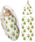 Avocado Cute Baby Stuff New Born Baby Swaddle Blanket Soft Baby Sleep Sack Baby Wraps Blankets with Beanie Hat Gifts for Boys Girls Infant