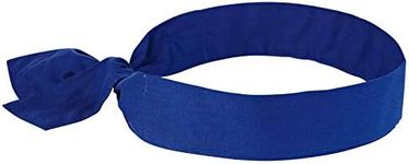 Ergodyne Chill Its 6700 Cooling Bandana, Evaporative Polymer Crystals for Cooling Relief, Tie for Adjustable Fit, Blue