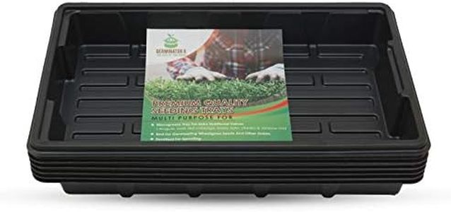 Germinator 6 Pack Premium Quality Seedling Trays, Microgreens Growing Trays, No Drain Holes, Heavy Duty, Durable Plastic, 1.5mm Thick, Plants Drip Tray, Best for Sprouting Vegetables and Wheatgrass