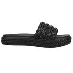 MIA Womens Bri Braided Platform Slide Casual Sandals Casual - Black, Black, 6 UK