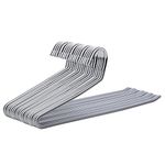 SONGMICS Pack of 20 Metal Trouser Hangers with Open End and Non-Slip Coating, Space Saving, 38 cm Wide, Grey CRI04G-20