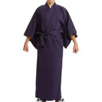 [Edoen] Japan YUKATA Kimono quilted Sashiko Men's, Purple, L