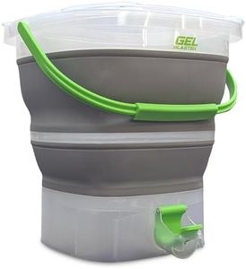 Gel Blaster Collapsible Gellet Depot Tub (1 Gallon Bucket – Holds 10,000+ Gellets) – Made for Gel Blaster Gellets, Includes Built-in Strainer, Space Saving Design, Handle for Portability, Clear-Gray