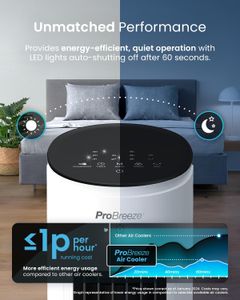 Pro Breeze OmniAir 5L 4-in-1 Evaporative Air Cooler & Tower Fan – Remote, Oscillating, Timer