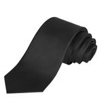 Men's Ties Solid Pure Color 3.15" (8CM) Necktie Black Ties For Men