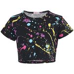 Kids Girls Crop Tops Stylish Fahsion Trendy T Shirt Top & Tees - Splash 240 Crop Top._11-12