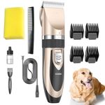 DPISZONE Unisex Dog Hair Trimmer, Rechargeable Cordless Electric Quiet Hair Clipper Grooming Kit Set, Professional Dog Hair Trimmer Long Short Hair Shaver for Dogs Cats Pets (Trimmer Kit)