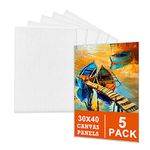 5 Packs Blank Canvas Panels Board 30 x 40 cm(12" x 16"), 100% Cotton for Acrylic Painting, Oil Paint & Wet Water Art Media, Canvases for Professional Artist, Hobby Painters & Beginners